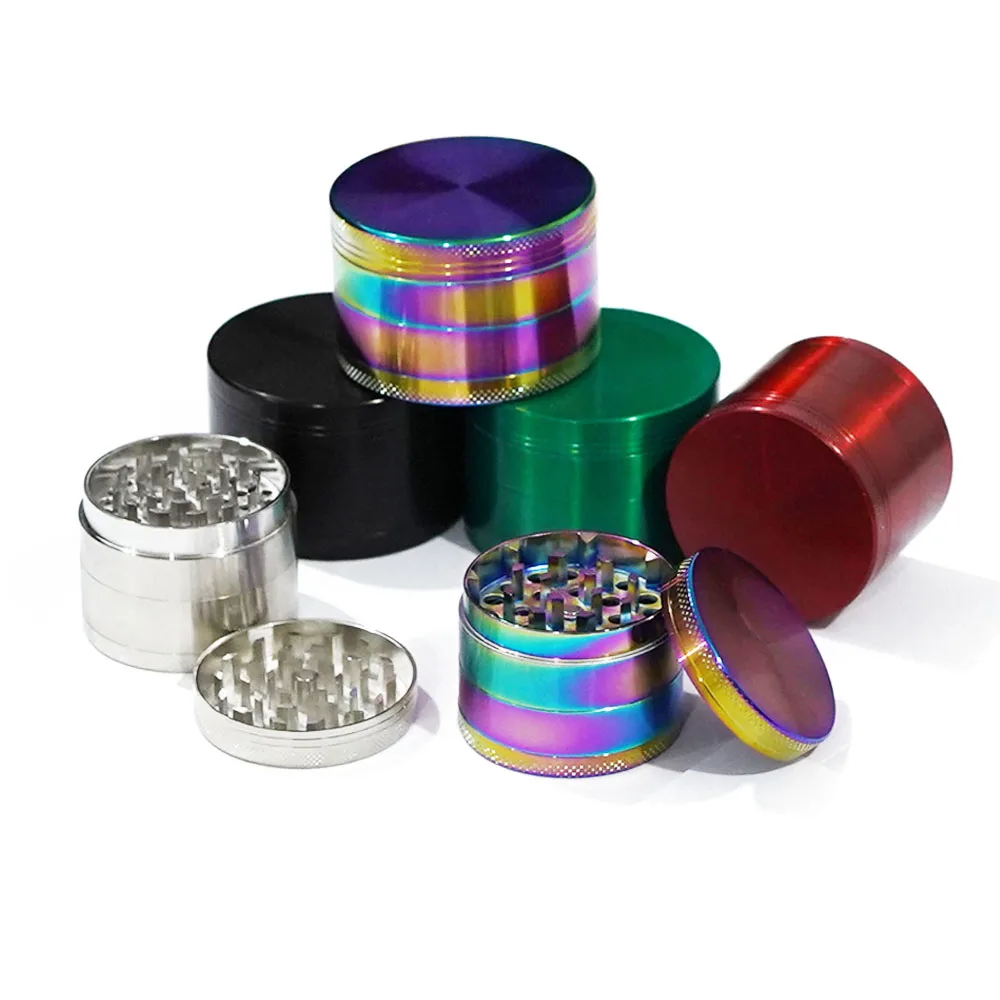 Juji Factory Wholesale China Factory Price 50mm/55mm/63mm Aluminium Zinc Herb Grinder Custom Logo Metal Herb Grinder