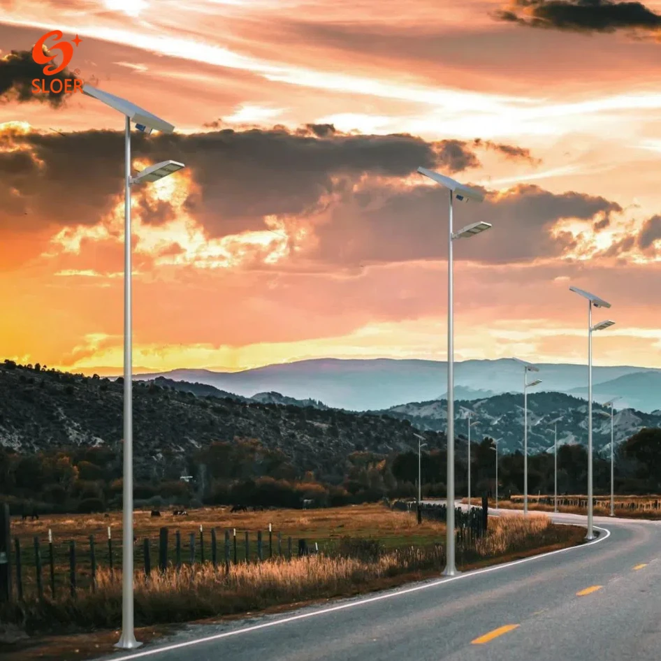 SLOER High Quality Waterproof 100W Smart Lora All In One Aluminium Solar Led Street Light System