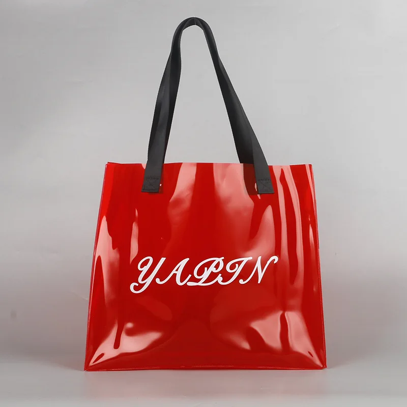 Tote Bag Waterproof Shopping Plastic Bags For Business Custom Pvc Handbag women shoulder bag