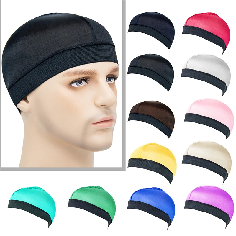 Elastic Dome bonnet  Wig hat Breathable Silk Fabric Men Wave bonnet