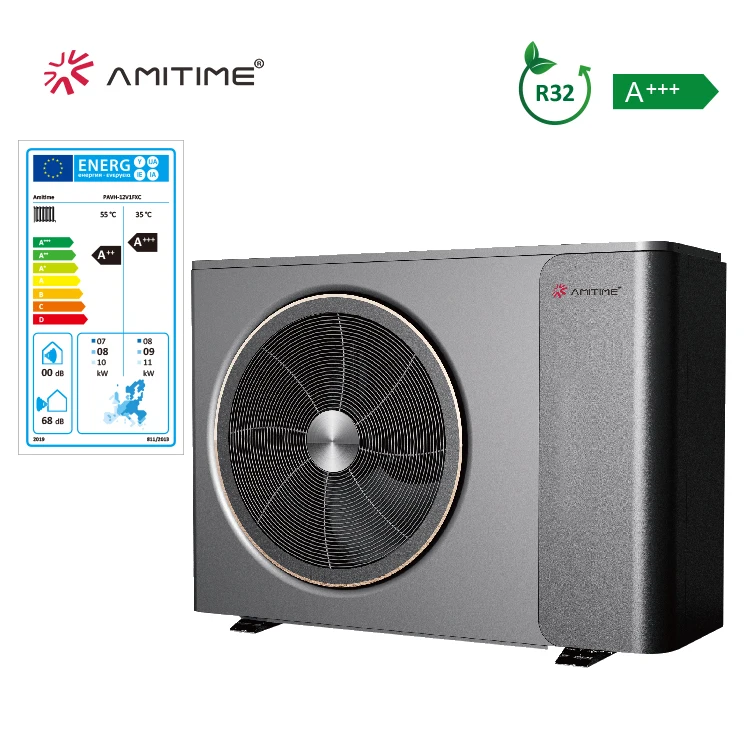 Erp Ce Keymark Certified Low Noise Amitime Custom Air-To-Water Cold Weather Ce Heat Pump Oem With HeatLITE