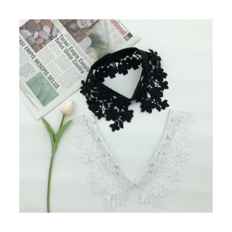 Spot wholesale detachable blouse collar Embroidery Flower Pearl collar