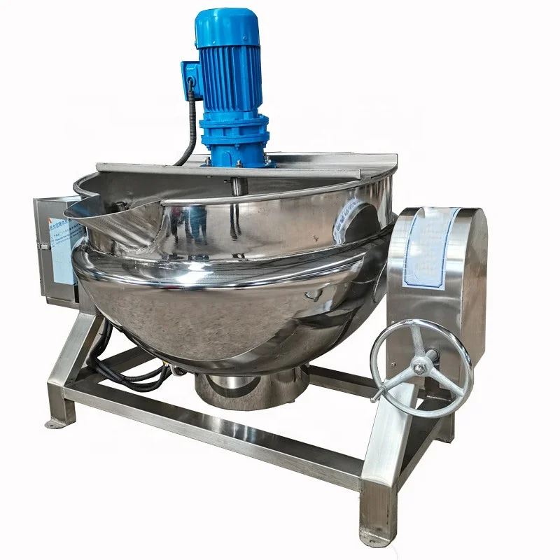 Stainless Steel 304 Steam-Jacked Kettle Boilers Jacketed Boiling Pan Tilting Cooking Pot