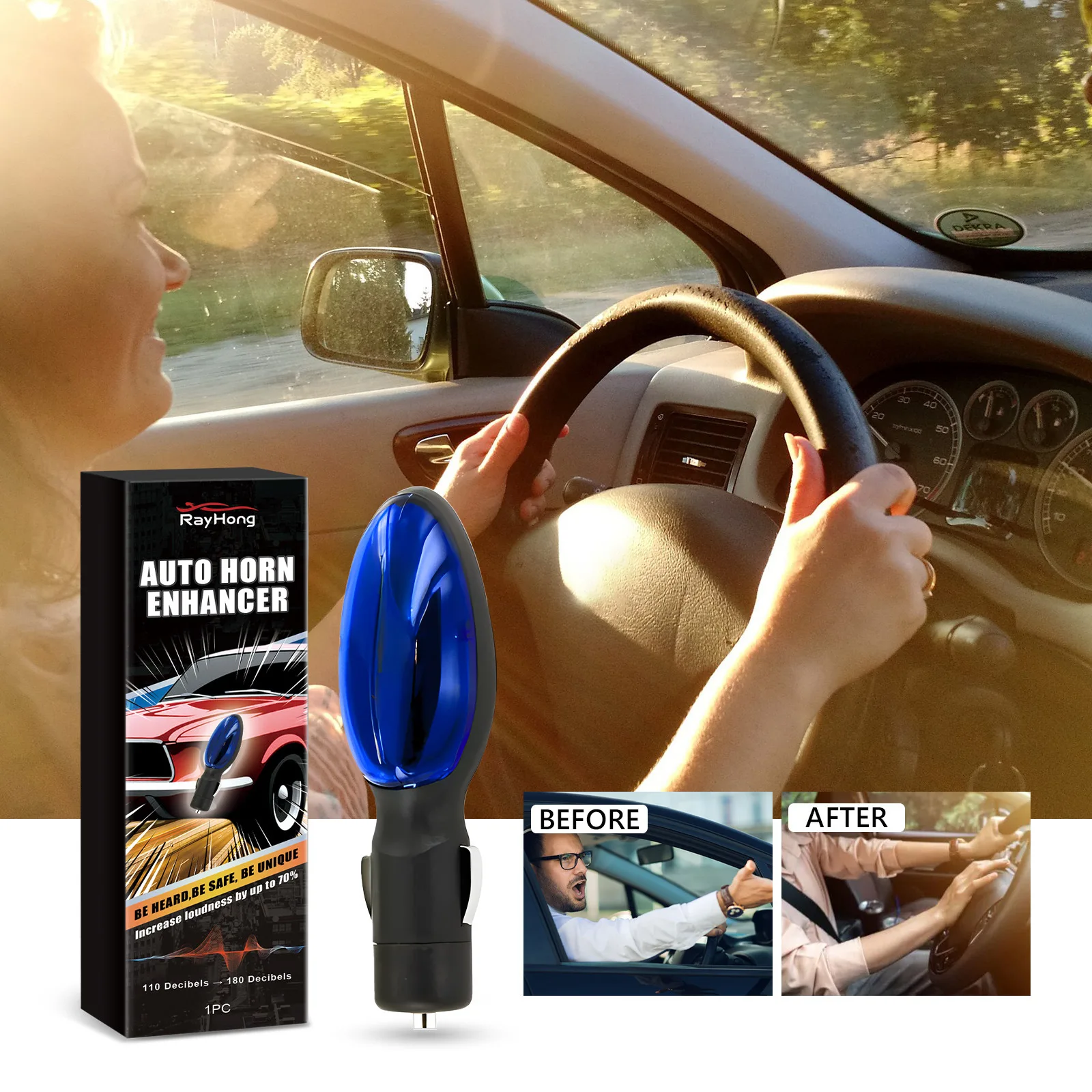 Automotive Horn Sound Enhancer Automotive General Purpose Waterproof Automatic Horn Honking Speaker