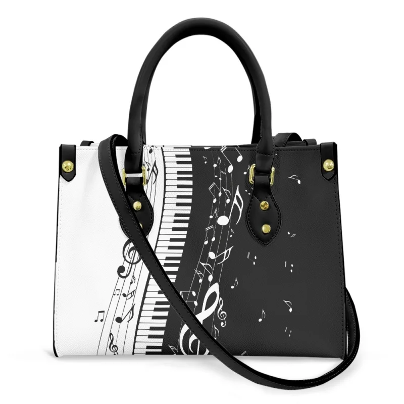 Small Cross Body Bags for Women Piano with Music Note Low MOQ Print Luxury PU Leather Girls Shoulder Bags Handbags Fashion Bolsa