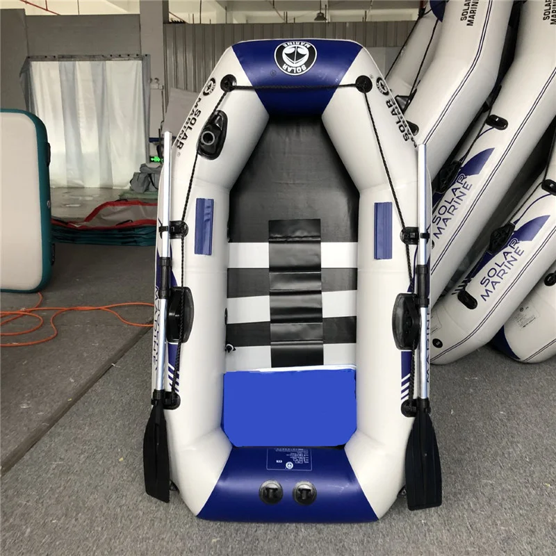 Solar Marine 1 Person PVC Kayak Inflatable Fishing Rowing Boats Dinghy with Free Accessories for Diving Surfing Traveling