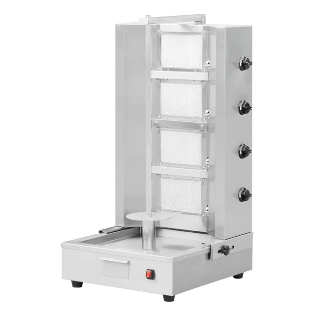 Food Shop 4 Burners Vertical Restaurant Kebab Kitchen Equipment Gas Shawarma Machine Making