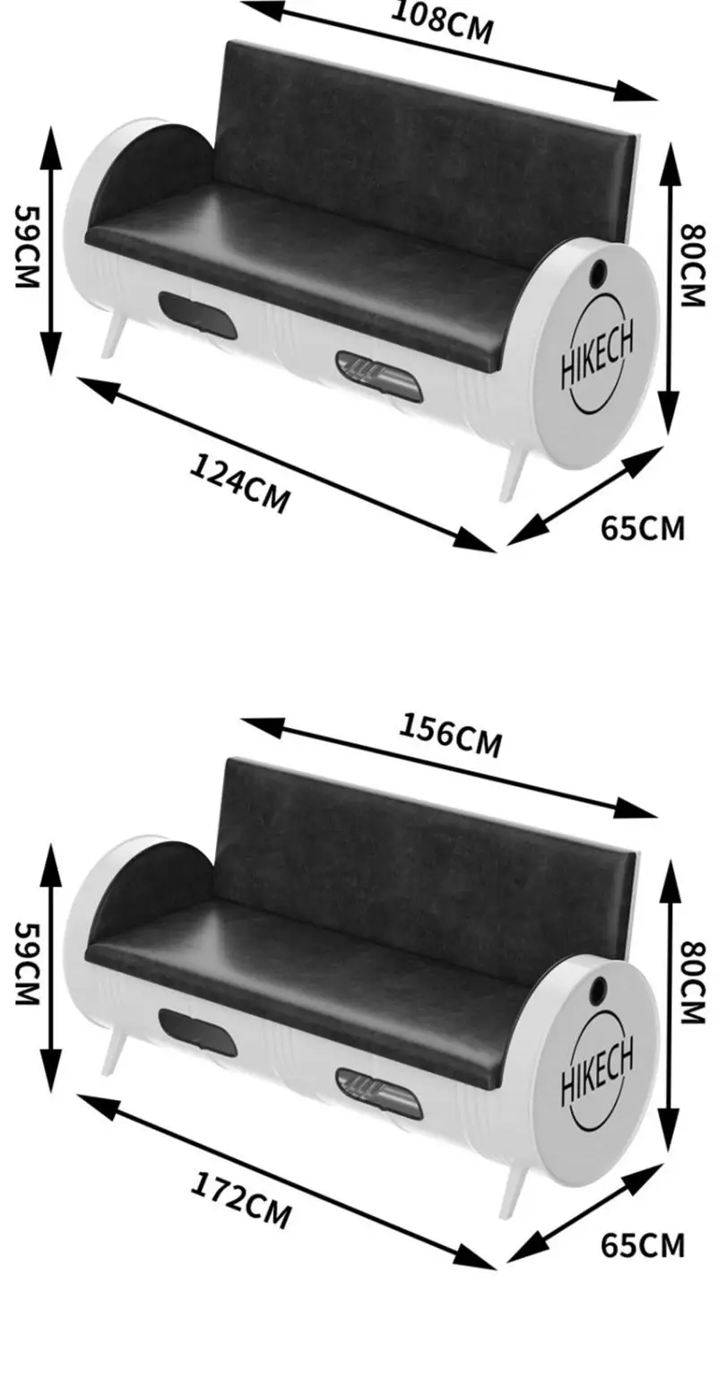 Creative Oil Drum Iron KTV Leisure Bar Set Card Seat Sofa and Chair Combination with Industrial Wind Customizable Bar Table