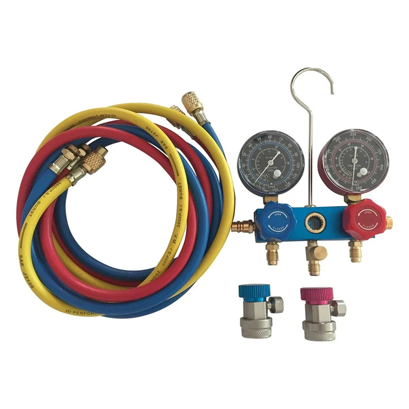 Портативный Инструменты для ремонта манометров комплект кондиционер Бытовая легкий тест диагностический холодильное 2 Way машинный