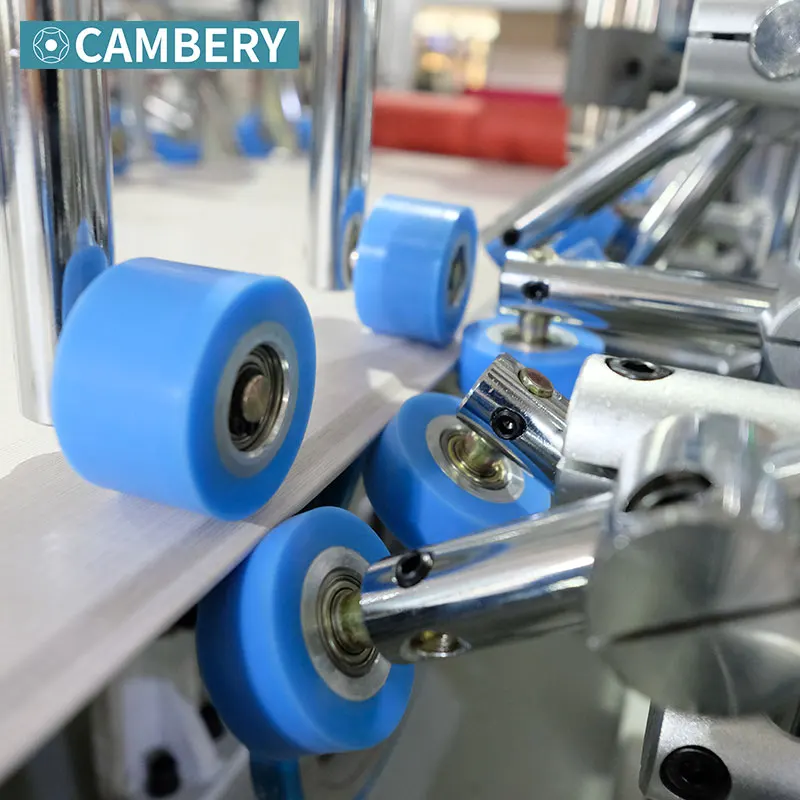 
300mm Cambery woodworking profile wrapping machinery aluminum sheet PVC paper PUR laminating wrapping machine 