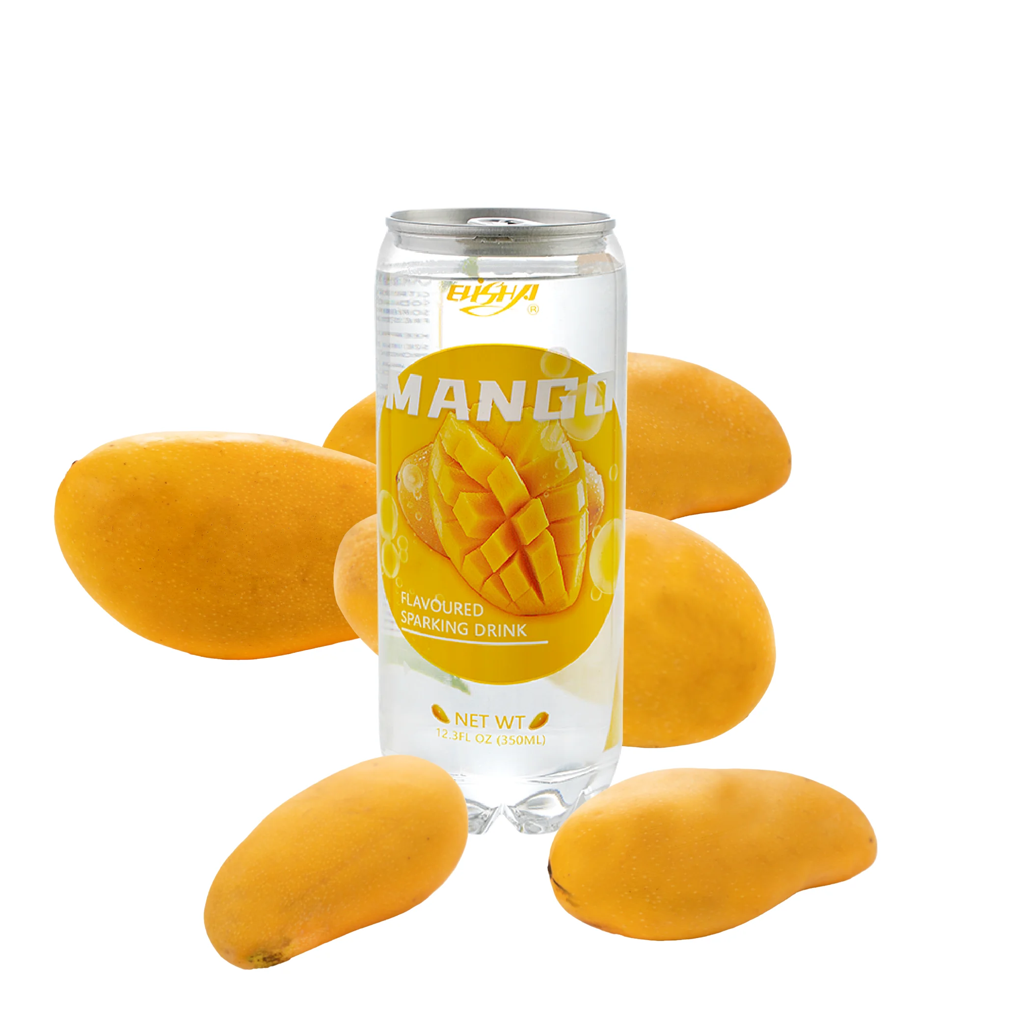 Asia Manufacturer Soft Drink 350ml Pet Can peach Fruit Flavor Soda Drink