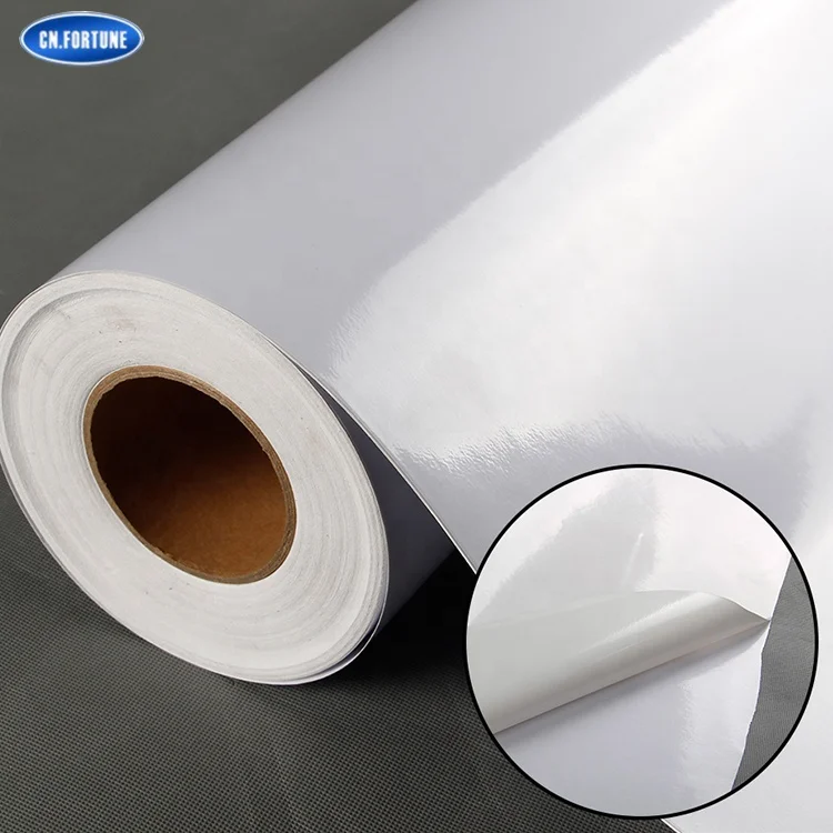 Printable Permanent White Self Adhesive Vinyl Car Sticker Rolls Pvc Adhes Film  Wrap Sheet