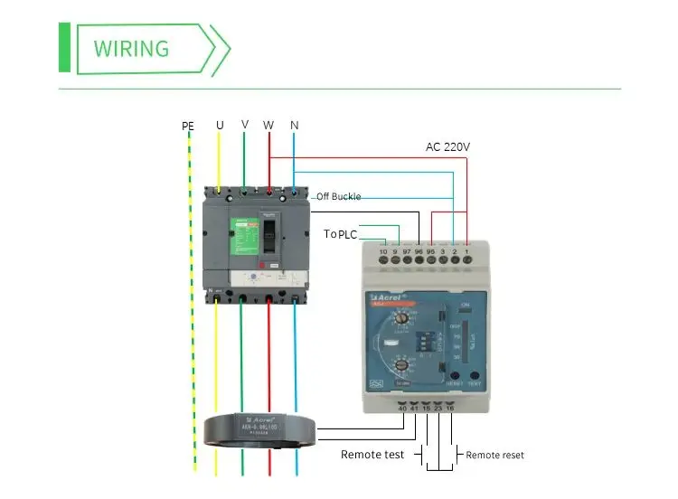 Acrel ASJ10L LD1A Din Rail A Type Earth Leakage LCD Display AC DC85 265V Residual Current Relay 2 Relay Output