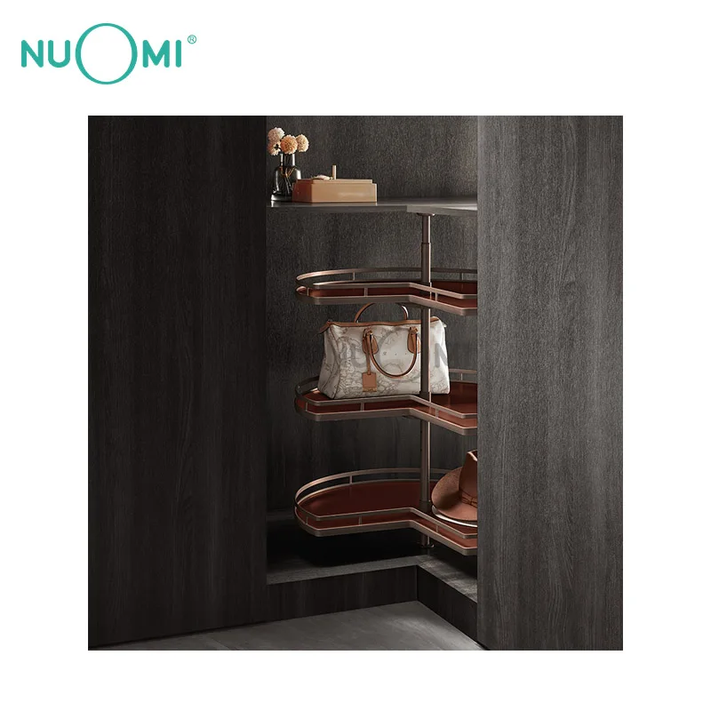 NUOMI HERA Series Home Furniture Fitting Three Tier Rotatable Wardrobe Corner Shelf