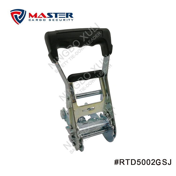 
50mmx5000kgs Ratchet Buckle Medium Wide Soft Rubber Handle for Cargo Lashing 