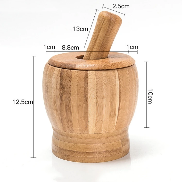 Wholesale high quality mortares pestles low price wooden handmade garlic masher for kitchen