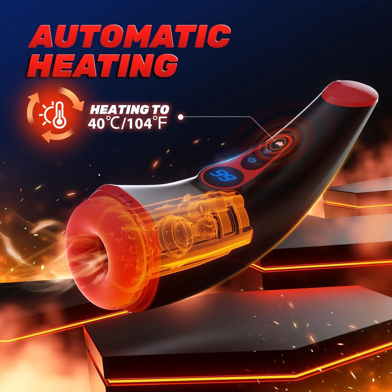 9 Sucking Modes Male Masturbators Cup Sex Toys for Men with LCD Display 3D Textured Sleeve Heating Mens Sex Toy Male Stroker