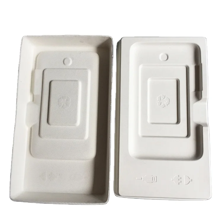 Sugarcane pulp packaging, bagasse pulp paper packaging tray for product packaging