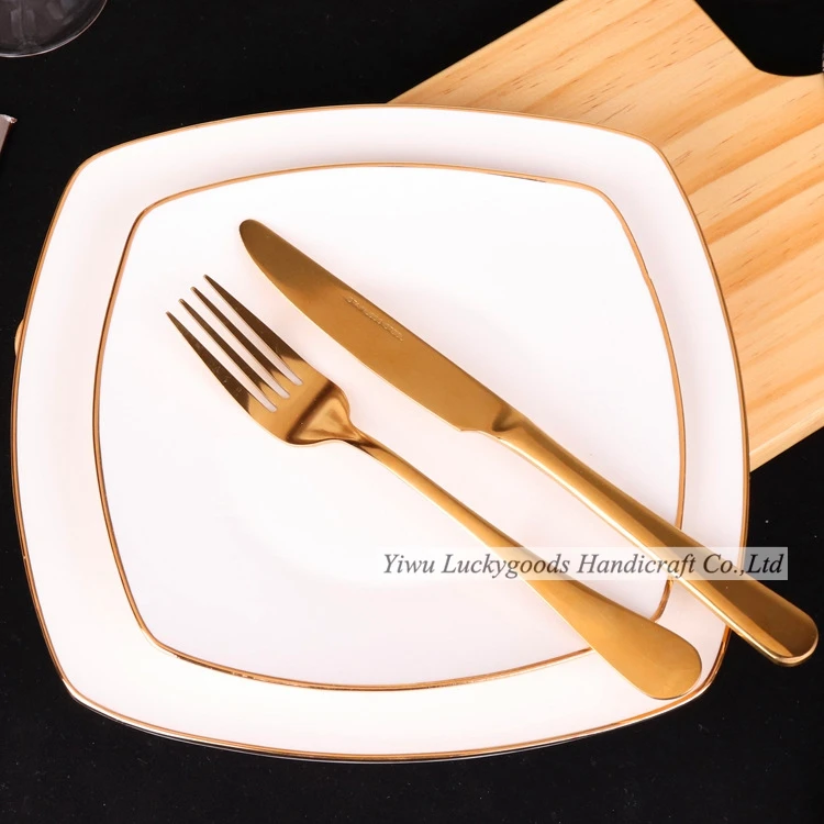 LK20191109-7 gold rimed porcelain charger plate white color wedding occassion pizza plate set for wholesale