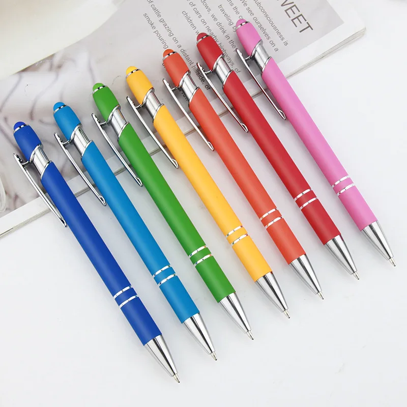 Custom 2-in-1 Multi-Function Metal Ballpoint Pen Aluminum Touch Screen Logo Tablet Stylus for Business Promotion