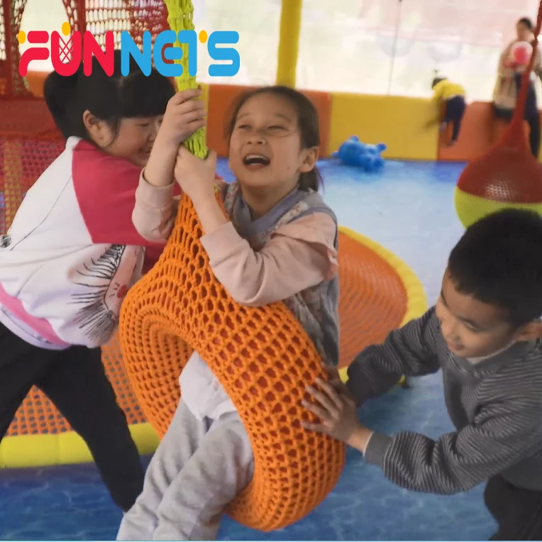 
Swing Nets Rope Climbing Playground Colorful Rope Netting Tunnel Soft Play for baby swing 