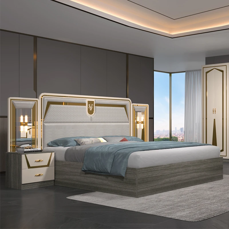 Ensemble Chambre A Coucher Complet Lit Moderne Wooden King Size Bed Home Queen Luxury Full Bedroom Sets Furniture