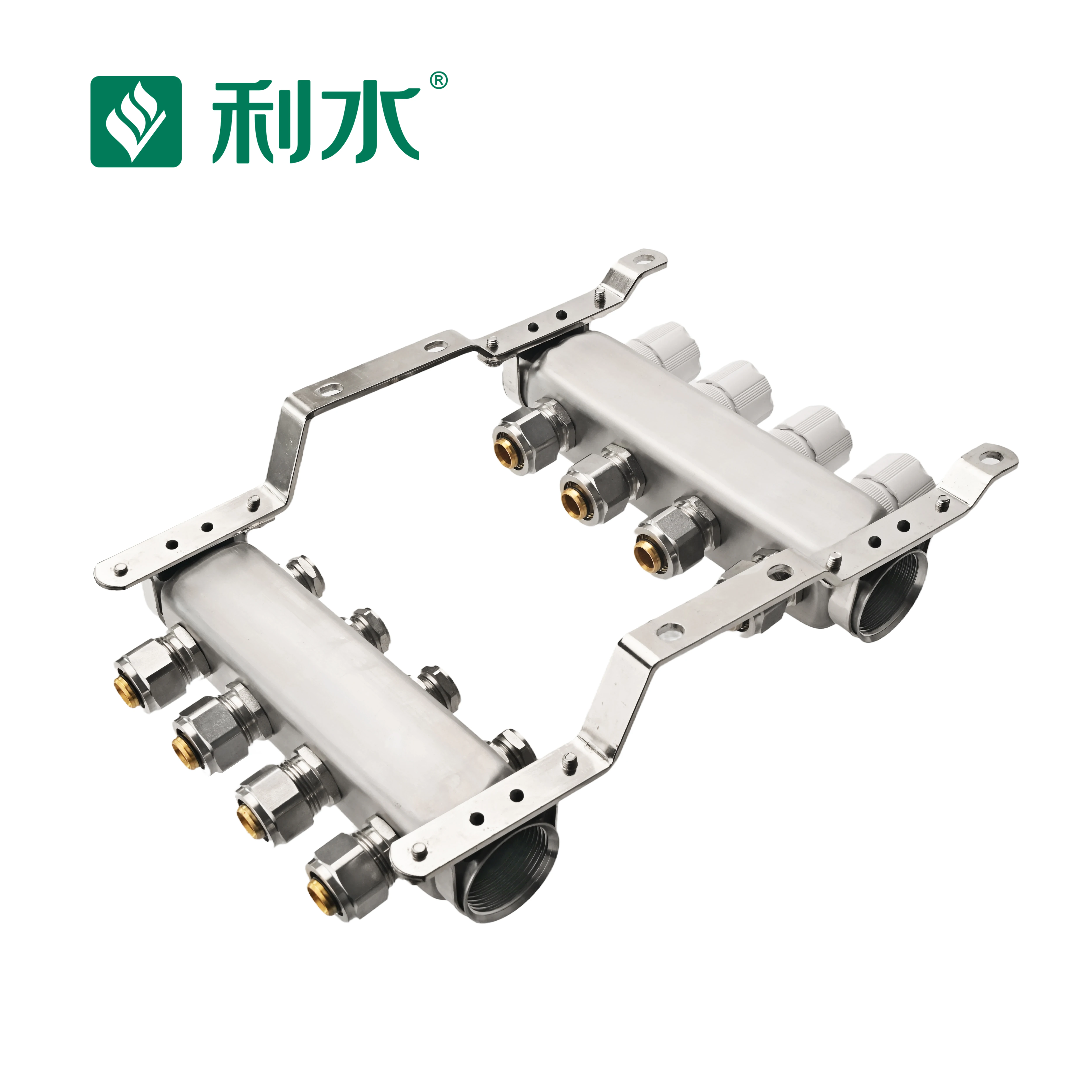 LISHUI Stainless Steel Central Heating Manifold Valve 2 to 10 Port Manual Power Ball Water OEM Customizable Underfloor Heating