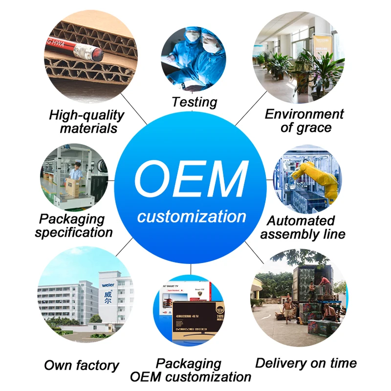 WEIER TV OEM 55 65 85 inch televisores 2K 4K UHD WiFi LED TV smart TV television