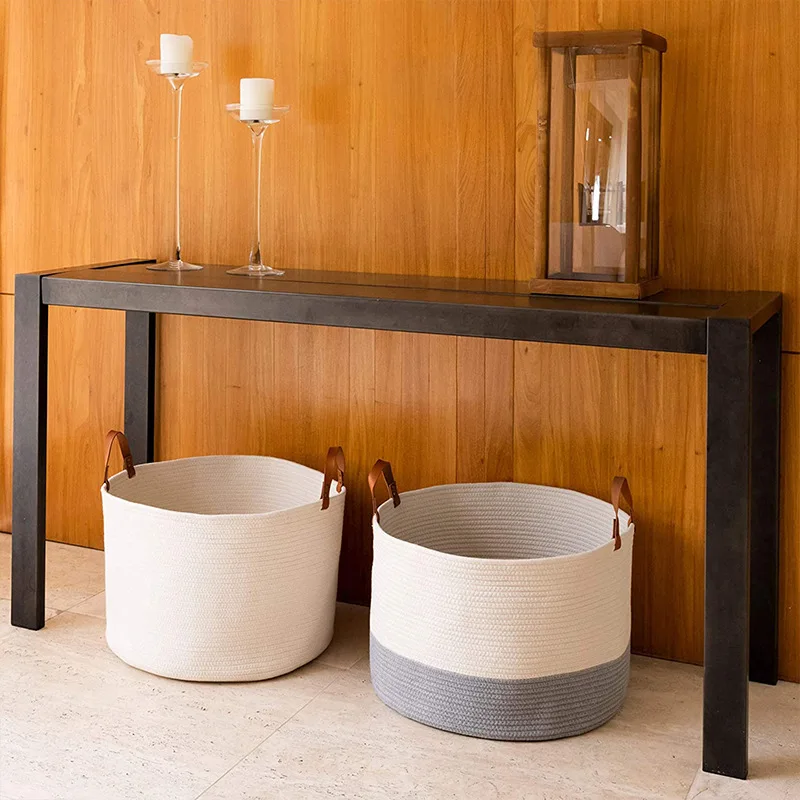 wholesale custom design high quality home laundry cotton storage basket