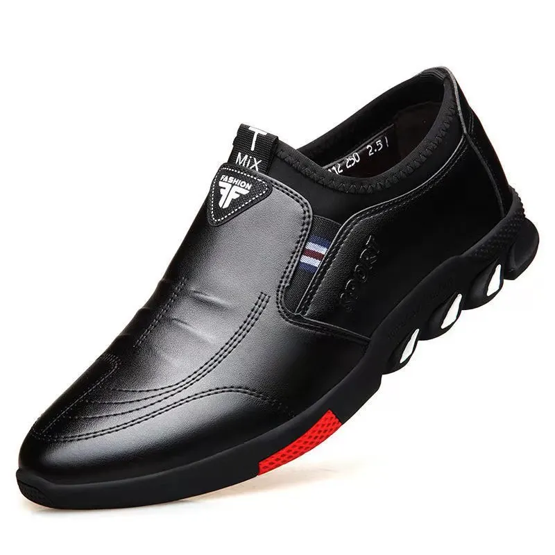 low prices pu black office trendy mens italian new genuine loafer 2022 boat oxfords leather dress shoes