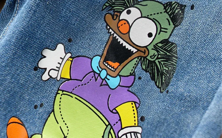 
2021 New Arrival Chic Design Wholesale Custom Cartoon Jeans Kids Jeans Pants For Girl 