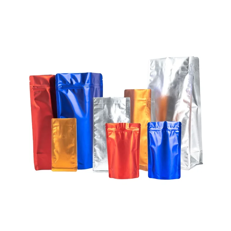 metallic printing 340gram zip lock heshan ch pack coffee bag with degassing valve