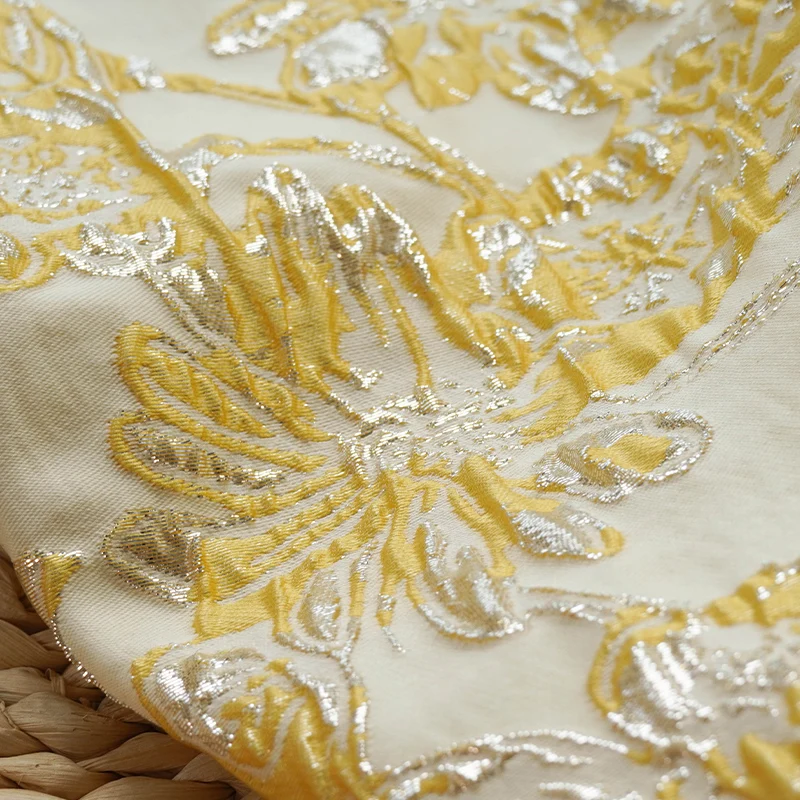 2023 Hot Sale Oil Painting Floral European American Jacquard Brocade Fabric For Women Dresses