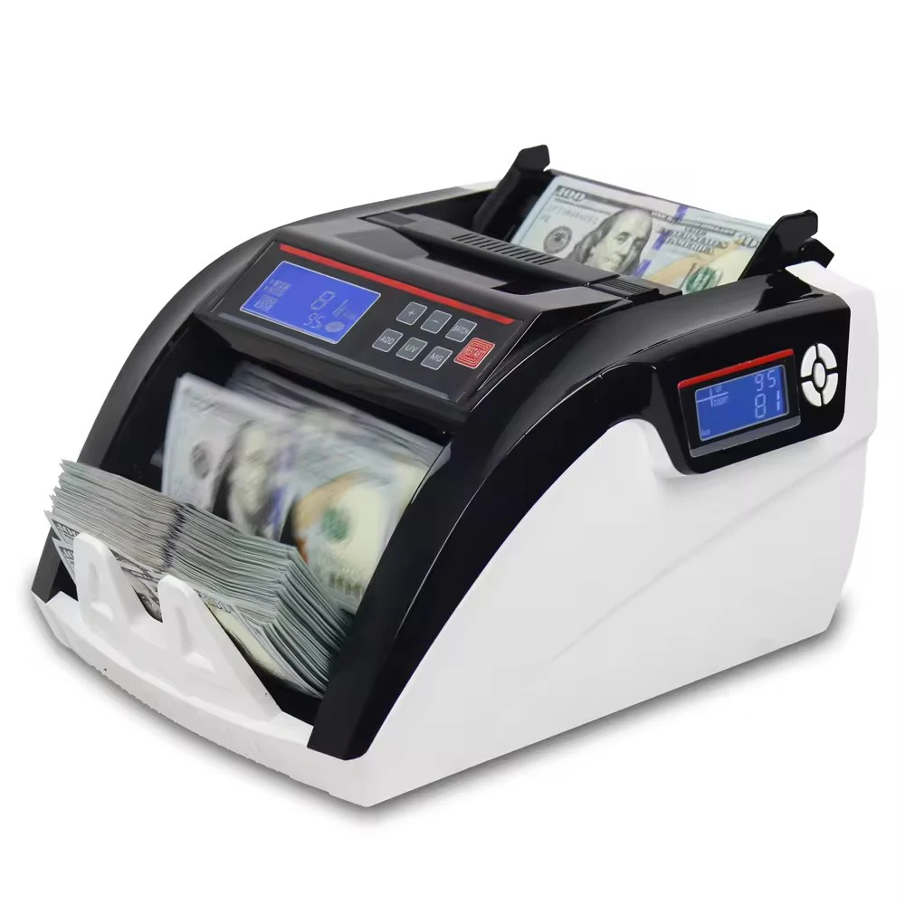 5800D UV/MG LCD Display Bill Counter Cash Detector USD/EUR/IQD/TRY Money Counter