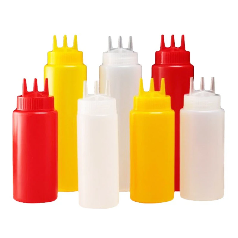 360ML Food Grade BPA-Free Refillable PET BBQ Chill Ketchup Sauce Dispensing Bottle with 360ML Nozzle Hotel & Restaurant Supplies