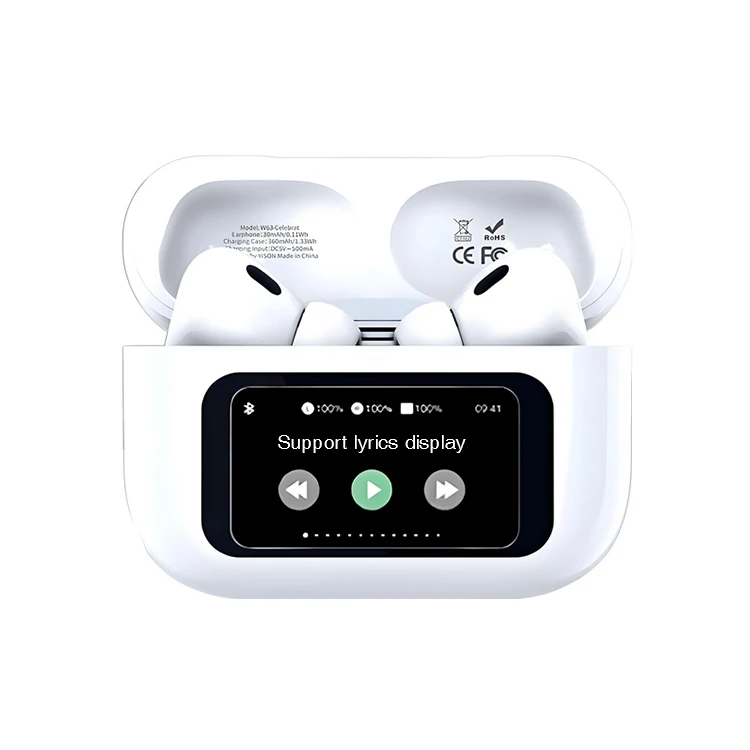 A9 Pro Tws Wireless Earphones With Touch Lcd Screen Led Display Anc Enc Wireless In Ear Smart Earbuds For Iphone Gaming Headset