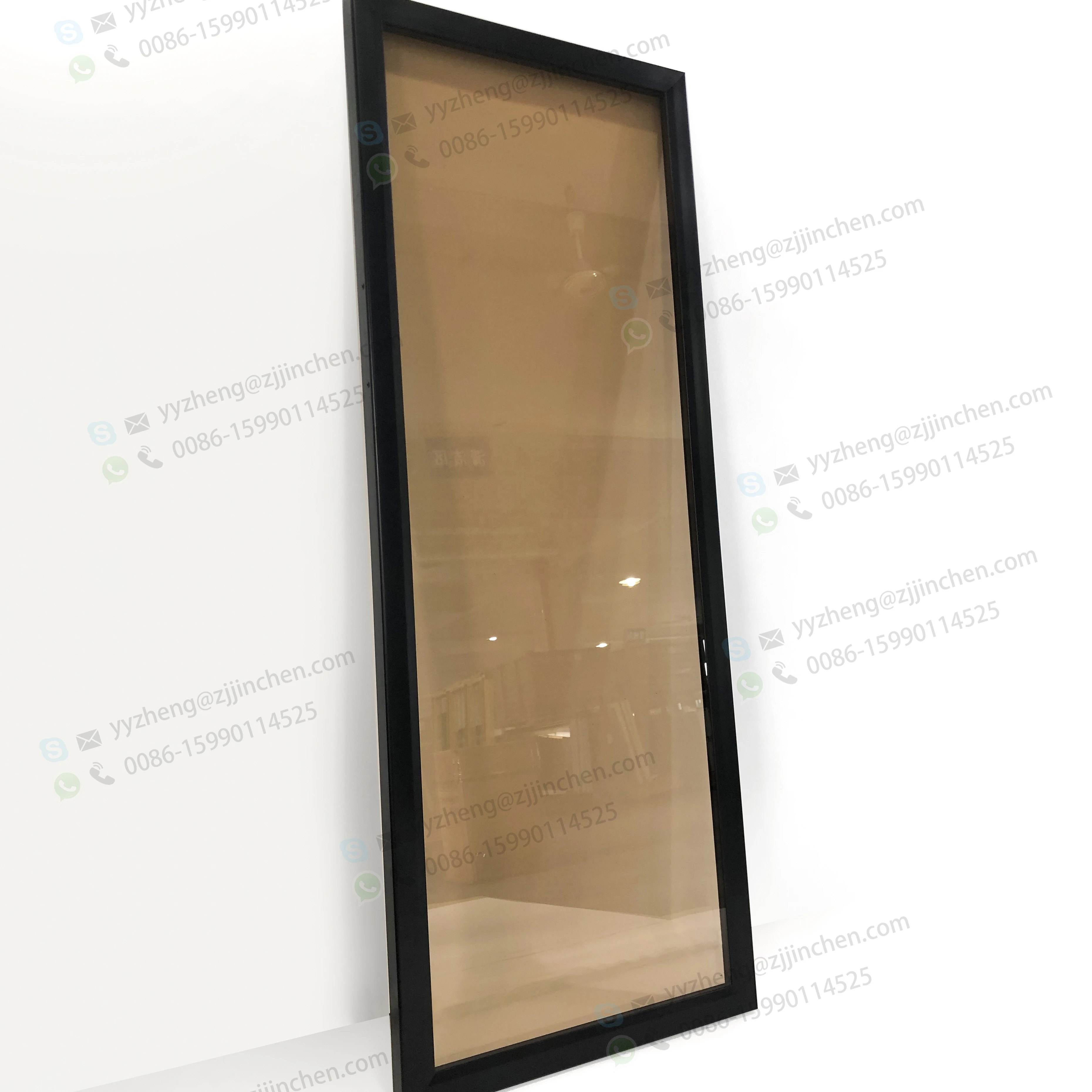 Tea color toughened glass wine cooler glass door