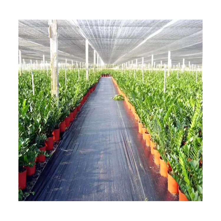 
Geotextile black plastic pp weed barrier fabrics landscape weed mat hole for greenhouse flooring 