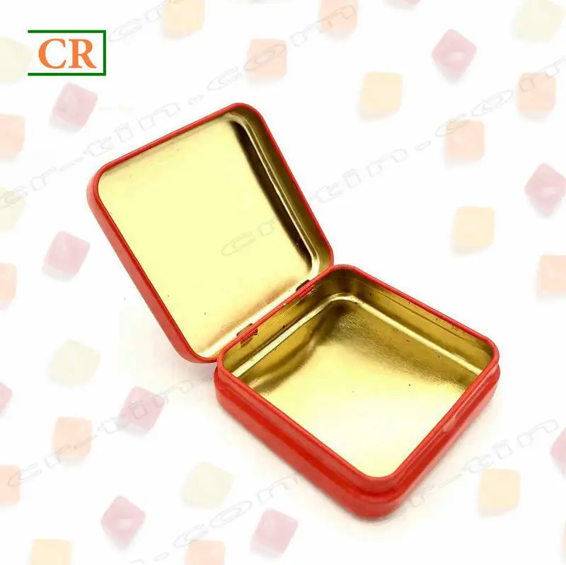 China Factory Stackable Square Hinged Child Proof Tin Box For Mints Packing