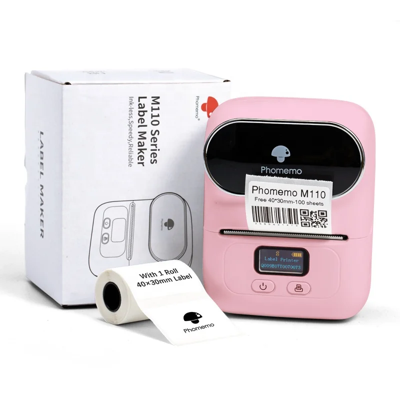 2023 Premium Portable Phomemo M110 Mini Pocket Thermal Printer for Mobile Phone Barcode Label Printing Blue tooth Connect