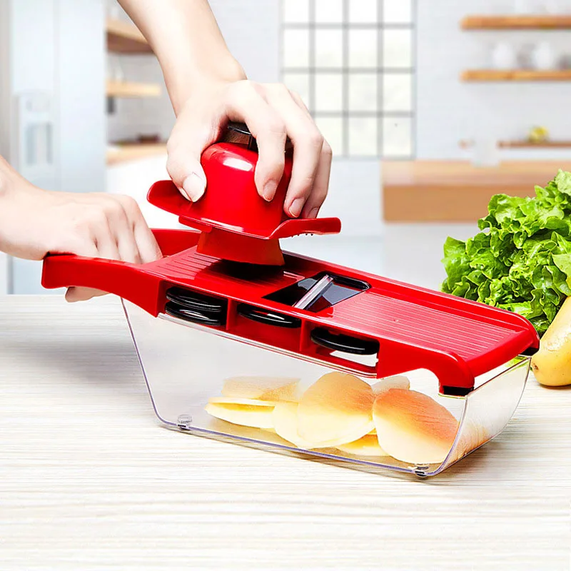 Multi-Functional Kitchen Grater Vegetable-6 in 1 Kitchen Pressing Food Cutter Chopper Slicer-Manual shredded radish and potato s