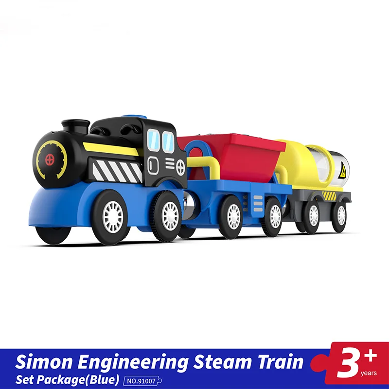 Детский деревянный пазл сборка игрушечного автомобиля Thomas the Train рельс электрический игрушечный конструктор Simon