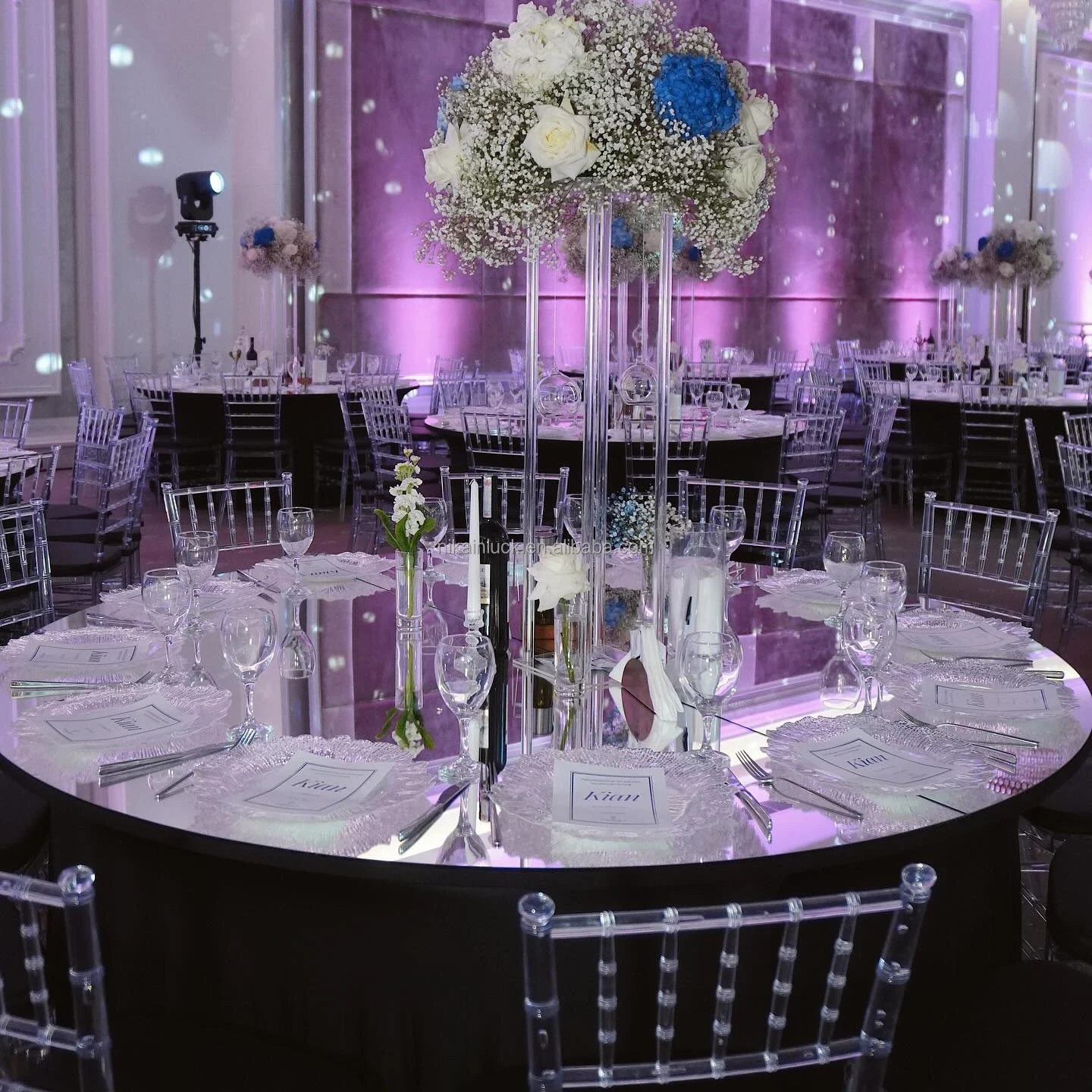 Shinny Sliver Mirror Carpet Mirror Table Cover Top Wedding Decoration Event