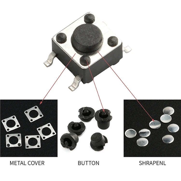 Mini 4.8*4.8mm TS-1196 Tactile Switch Surface Mount DC12V 0.05A customized switch