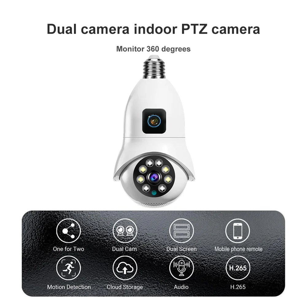 Smart Home Dual Lenses Night Vision Guangzhou PTZ IP Camera E27 other camera accessories Door Video Security Camera