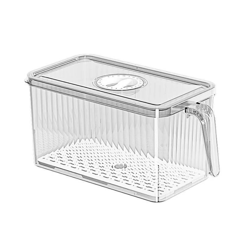 Choice Fun Transparent Kitchen Pet Food Storage Box Bins Stackable Refrigerator Organizer Fridge Organizer Set With Handle