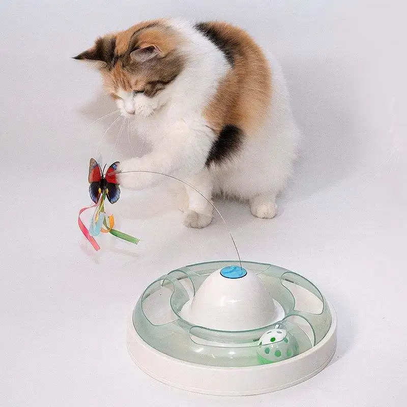 Wholesale Automatic Cat Toys Interactive Electric Rotating Butterfly Best Cat Toys Realistic Fluttering Sound Cat Exercise Toy