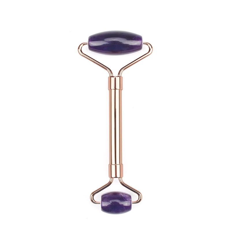 Natural Amethyst Gemstone Jade Roller for Facial -Aging Wrinkles,Puffiness Facial Skin Massager - Premium Authentic Stone