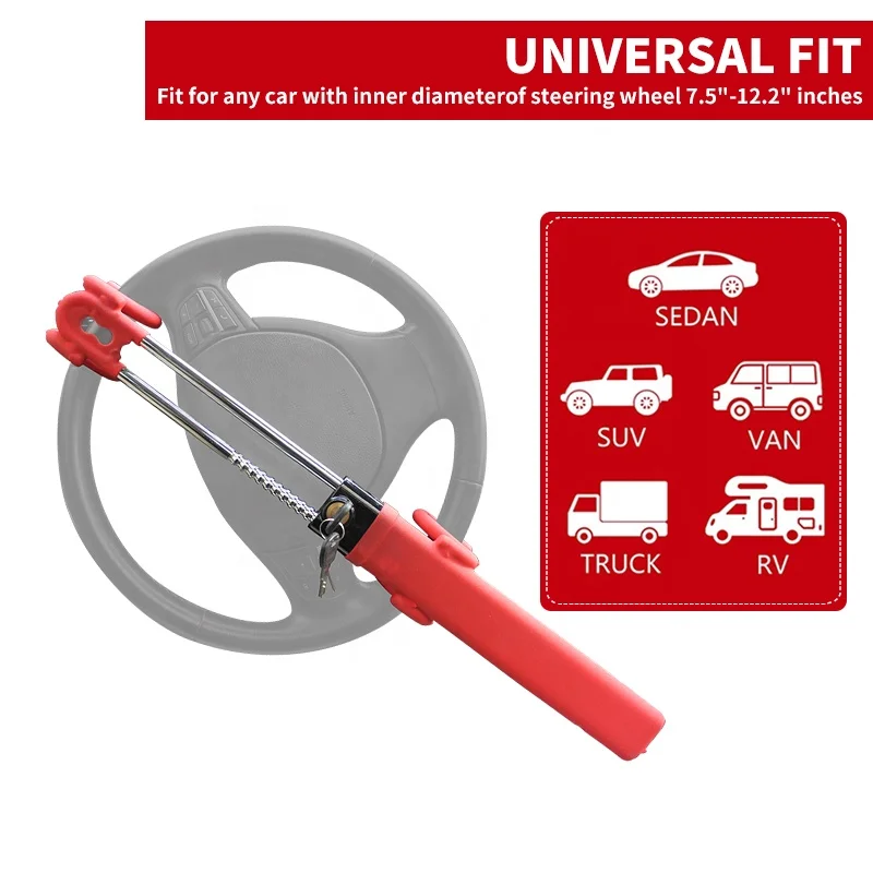 Steering wheel lock with two tube structure computer keys more safe