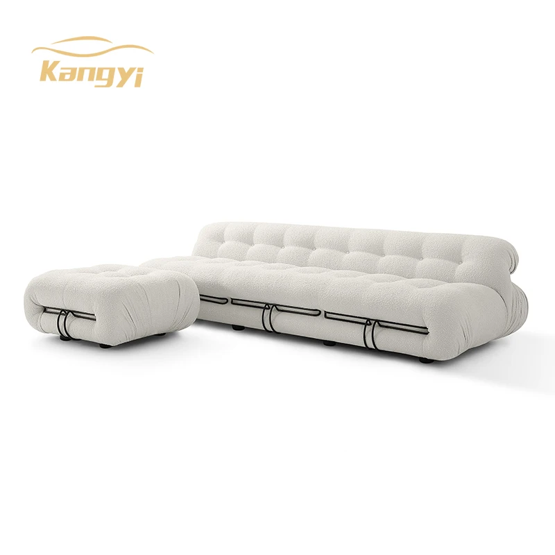 Modern Commercial Hotel Furniture Sitting Room Memory Foam Couch Stainless Steel Solid Skeleton Living room 4 seater sofa